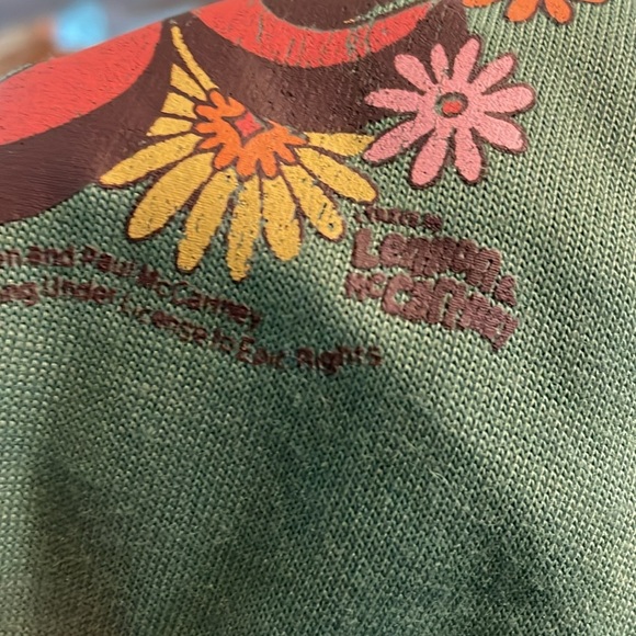 Blended Clothing Inc. Beatles Let It Be Boho Floral 60s Green Sweatshirt size XS - Picture 7 of 13